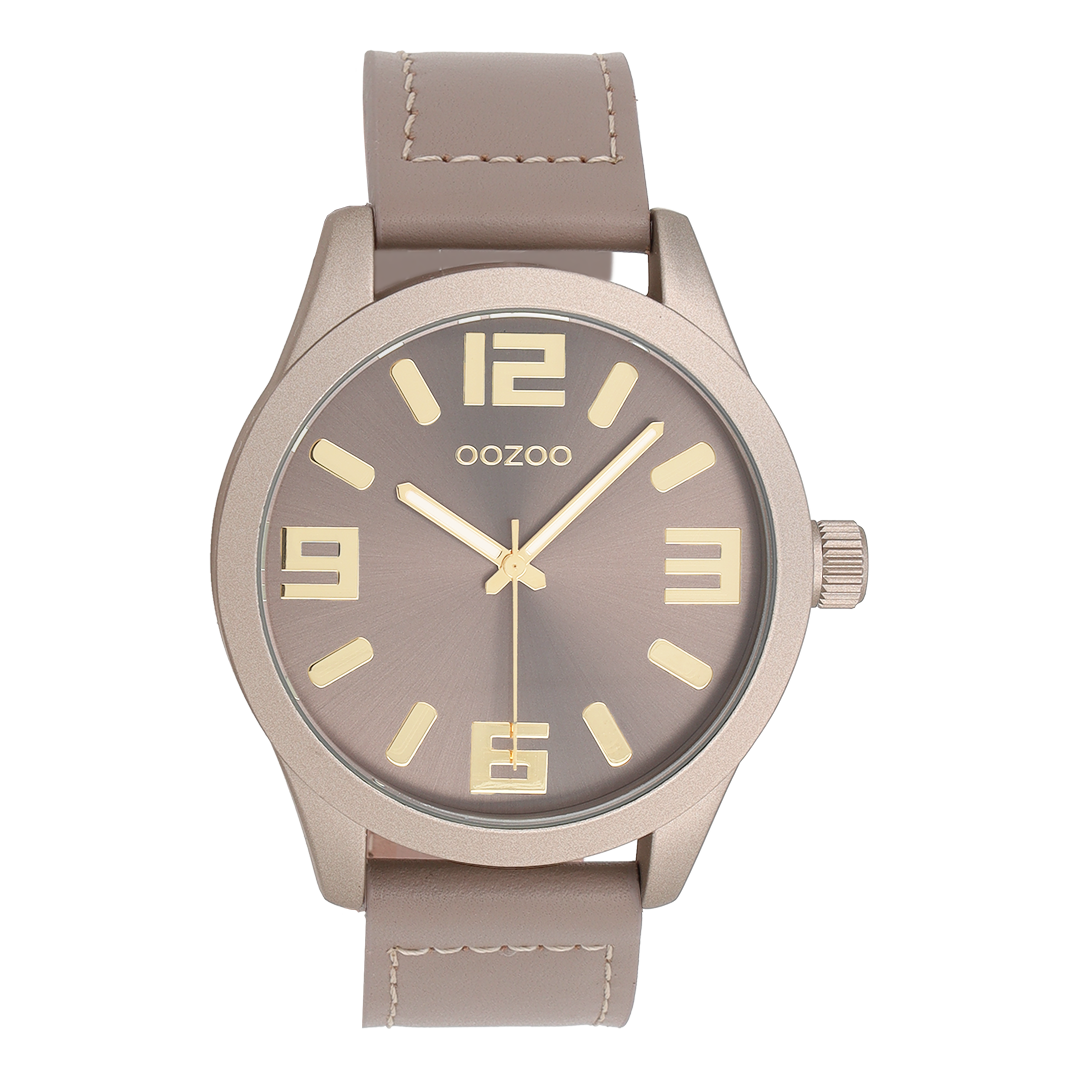 Taupe OOZOO watch with leather strap – C0914