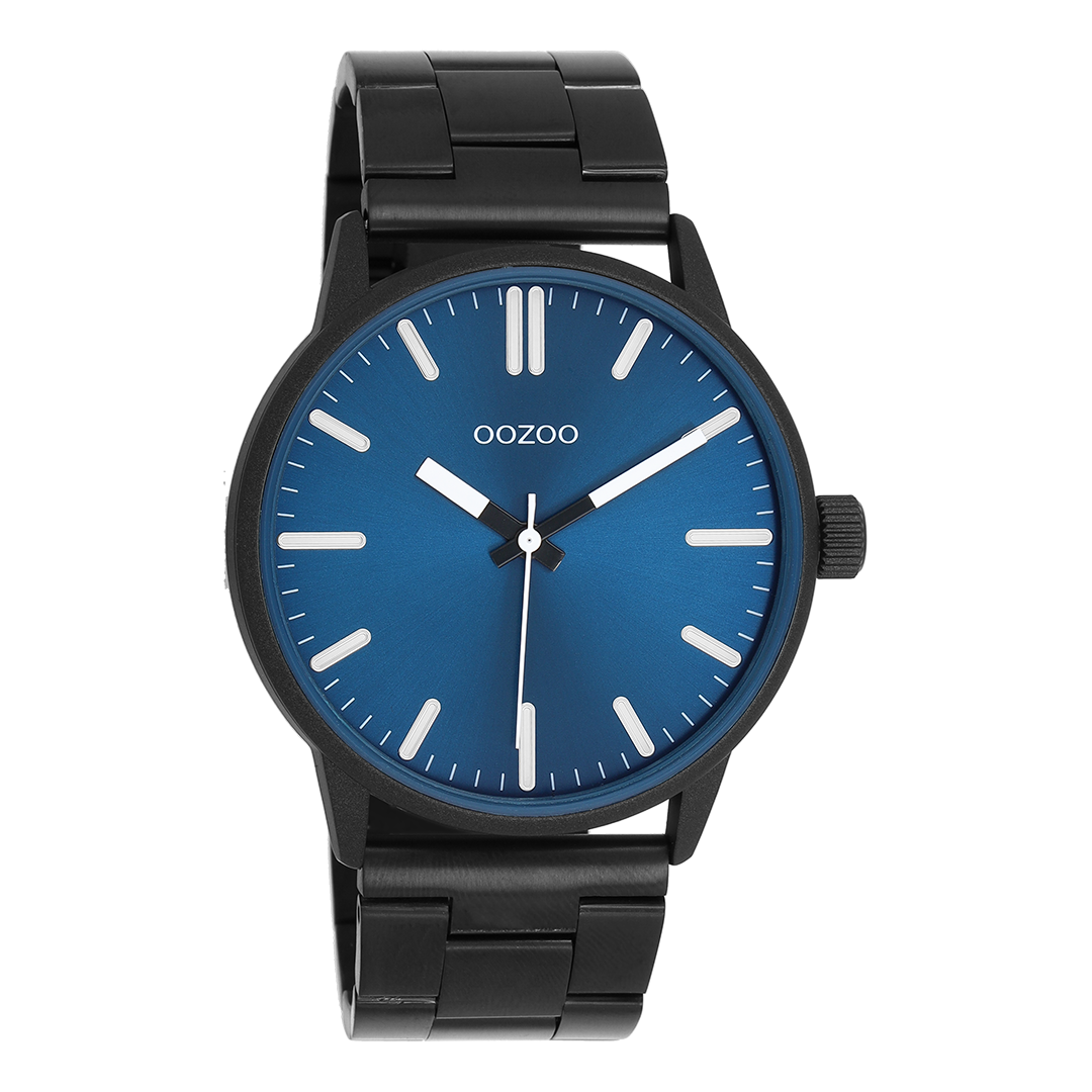 Black OOZOO watch with stainless steel bracelet - C11403