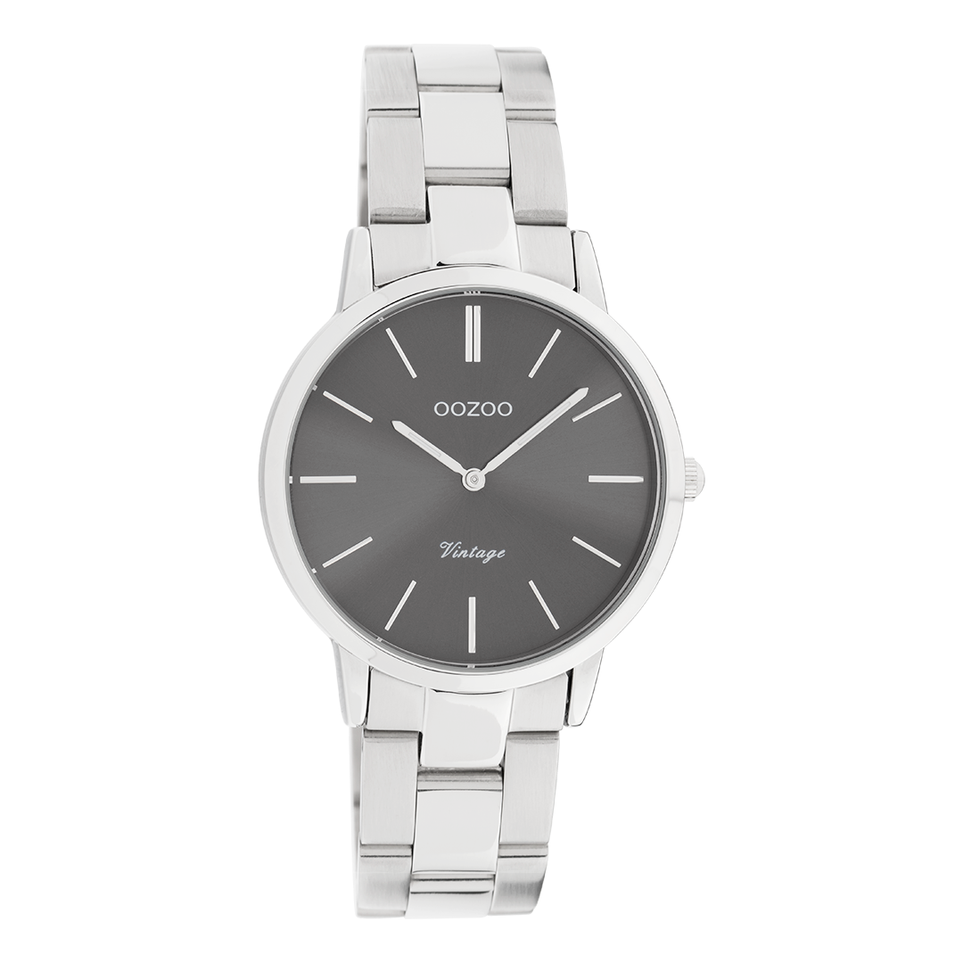 Silver coloured OOZOO watch with stainless steel bracelet - C20042