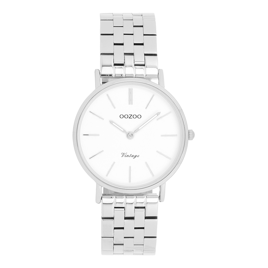 Silver coloured OOZOO watch with stainless steel bracelet - C20405