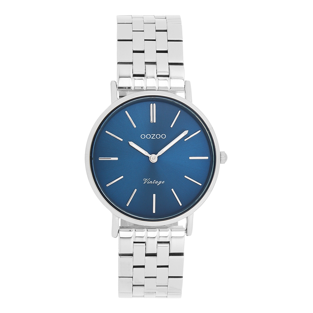 Silver coloured OOZOO watch with stainless steel bracelet - C20406
