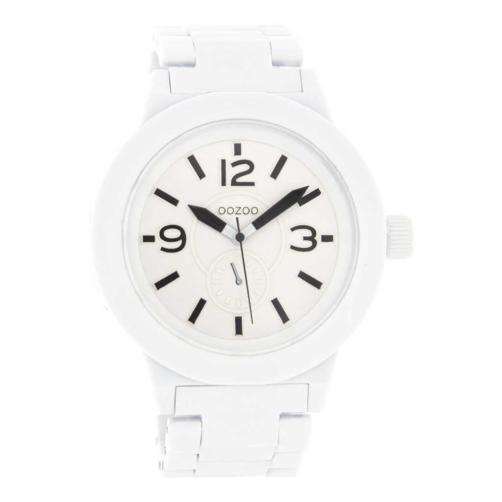 White OOZOO watch with plastic watch strap - C4116
