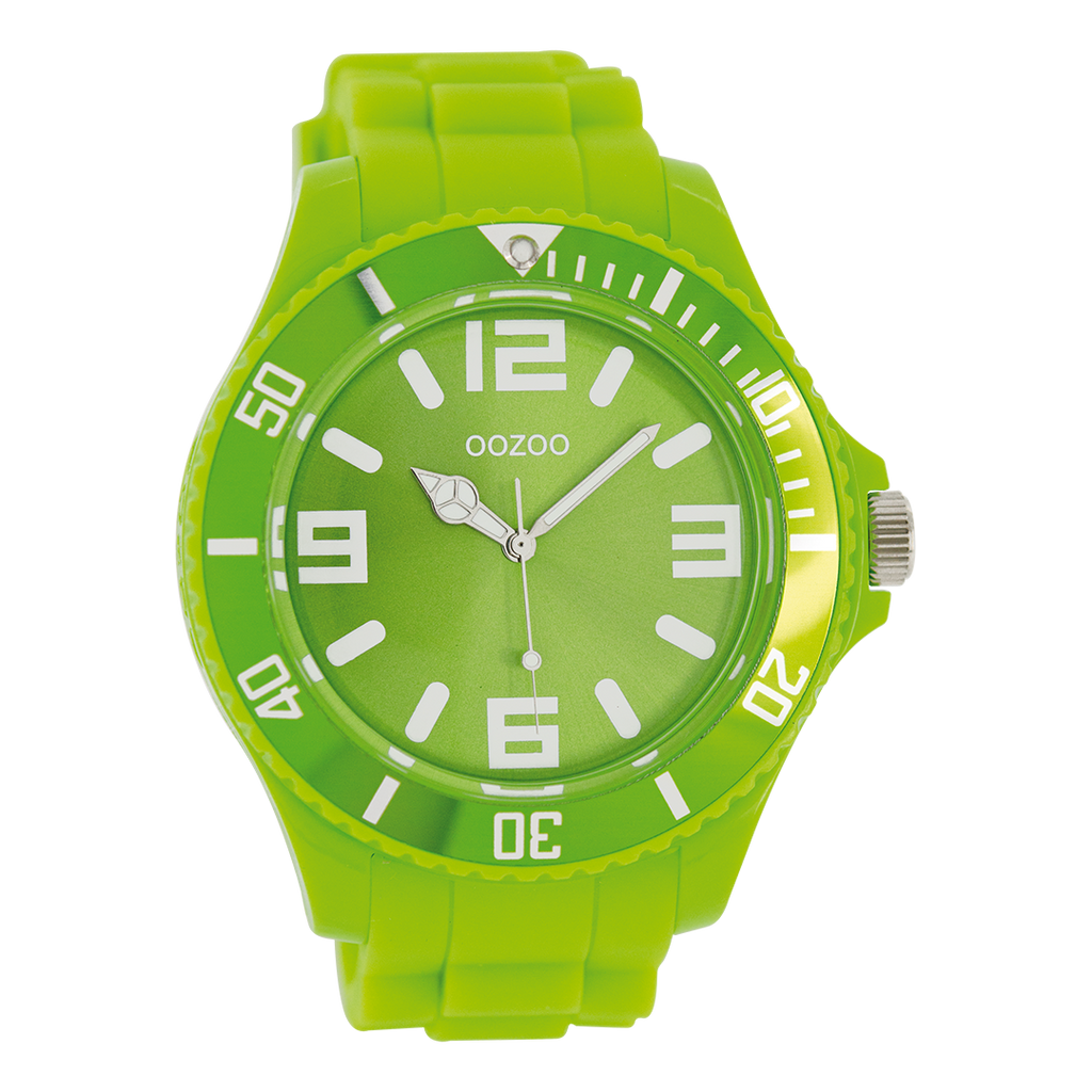 Fluo green OOZOO watch with rubber strap - C4167
