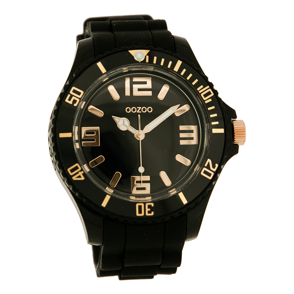 Black OOZOO watch with rubber strap - C4278