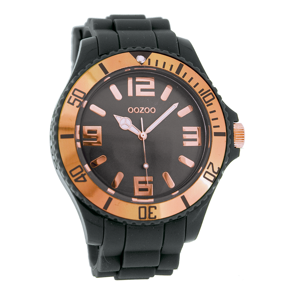 Dark grey OOZOO watch with rubber strap - C4284
