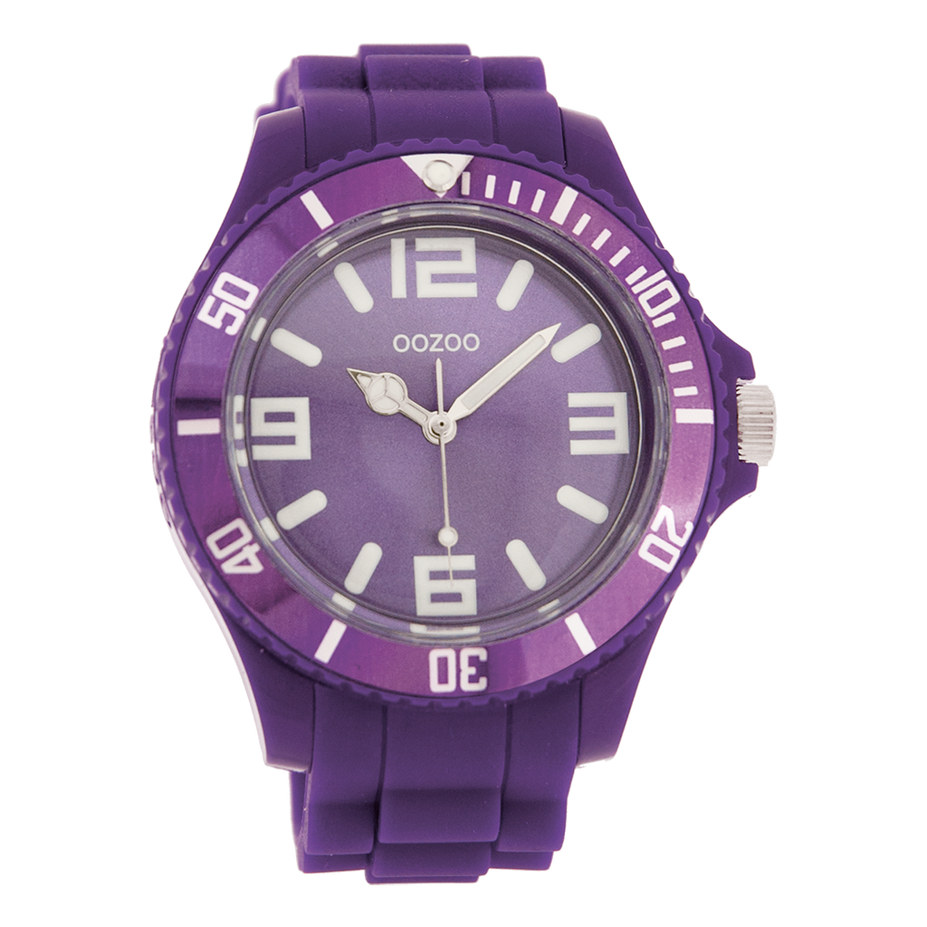 Purple OOZOO watch with rubber strap - C4286