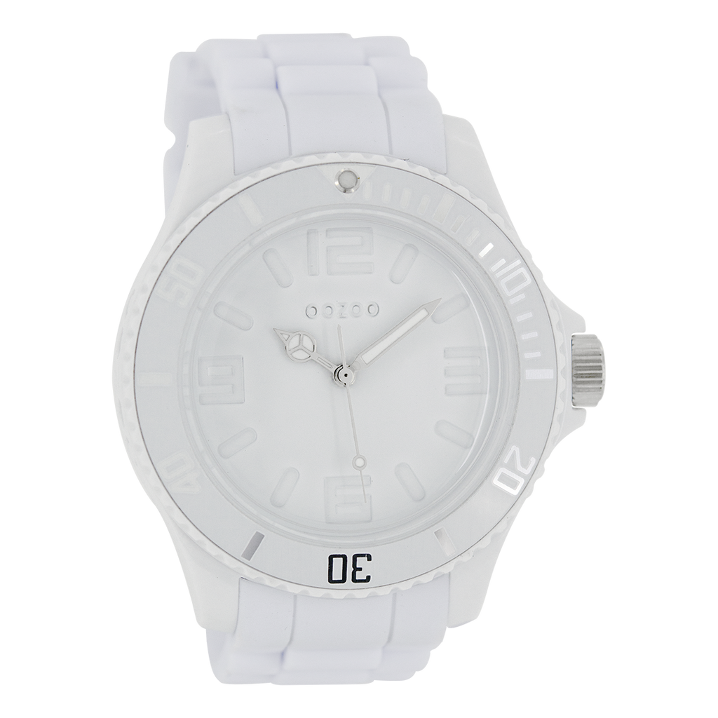 White OOZOO watch with rubber strap - C4341