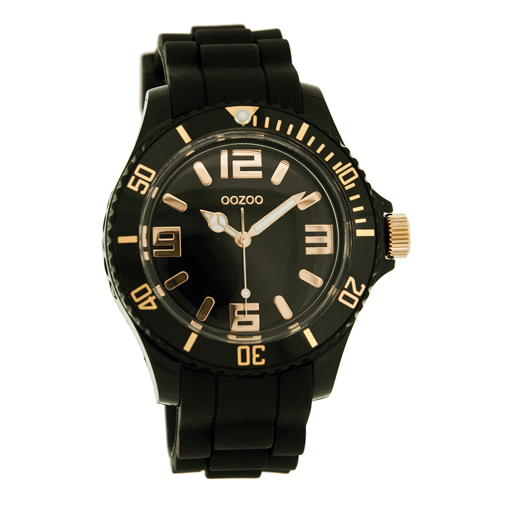 Black OOZOO watch with rubber strap - C4354