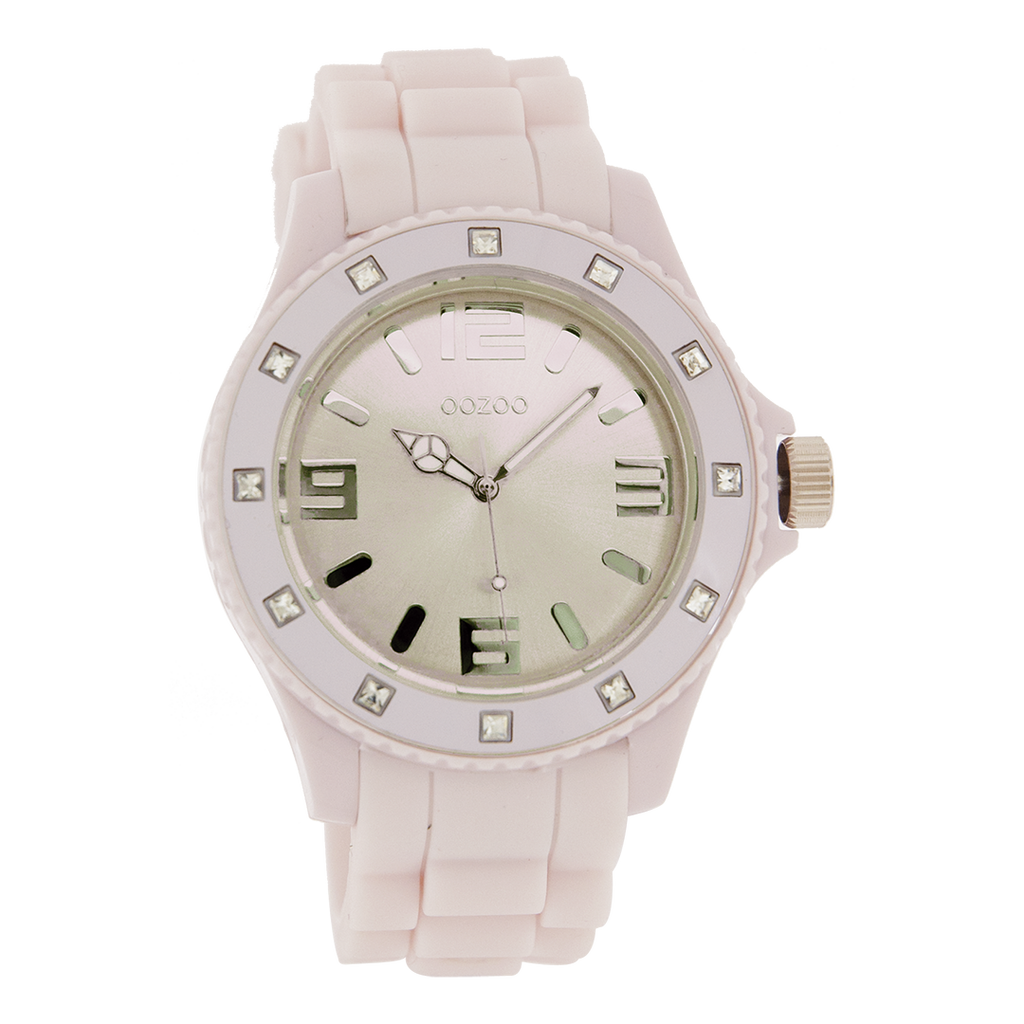Old pink OOZOO watch with rubber strap - C4358