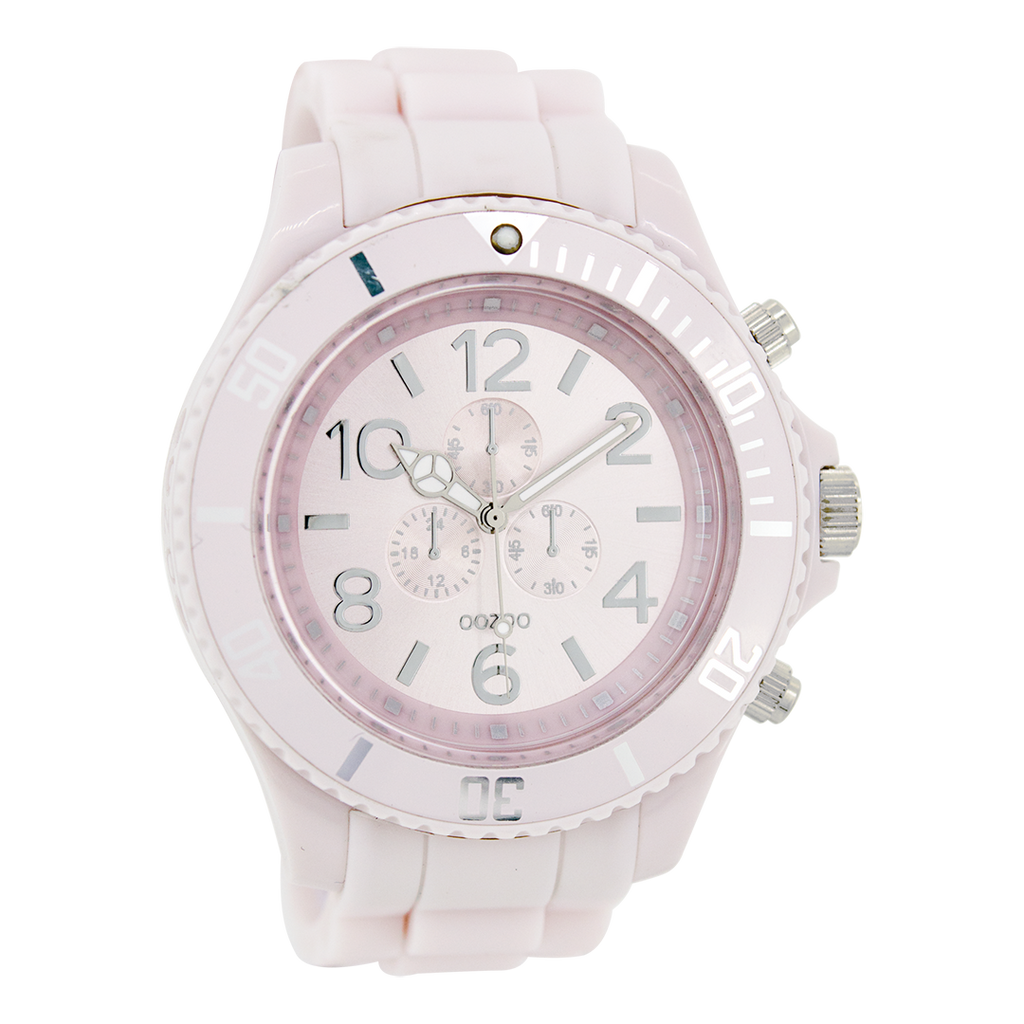 Old pink OOZOO watch with rubber strap - C4823