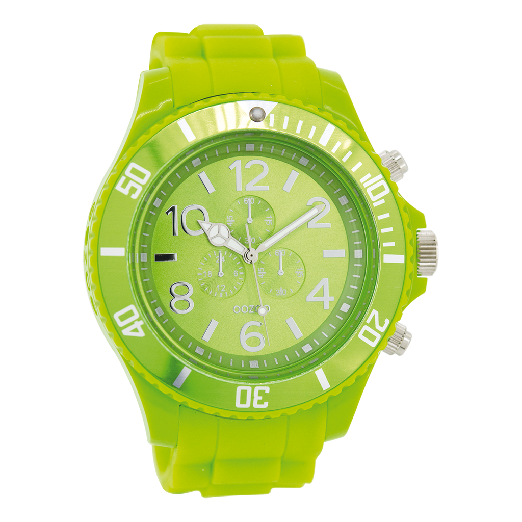 Fluo green OOZOO watch with rubber strap - C4825