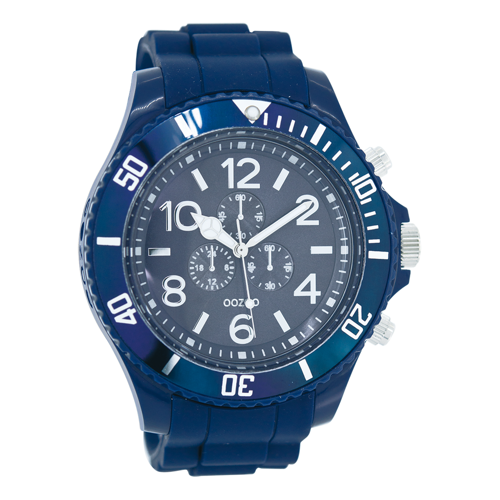 Dark blue OOZOO watch with rubber strap - C4828