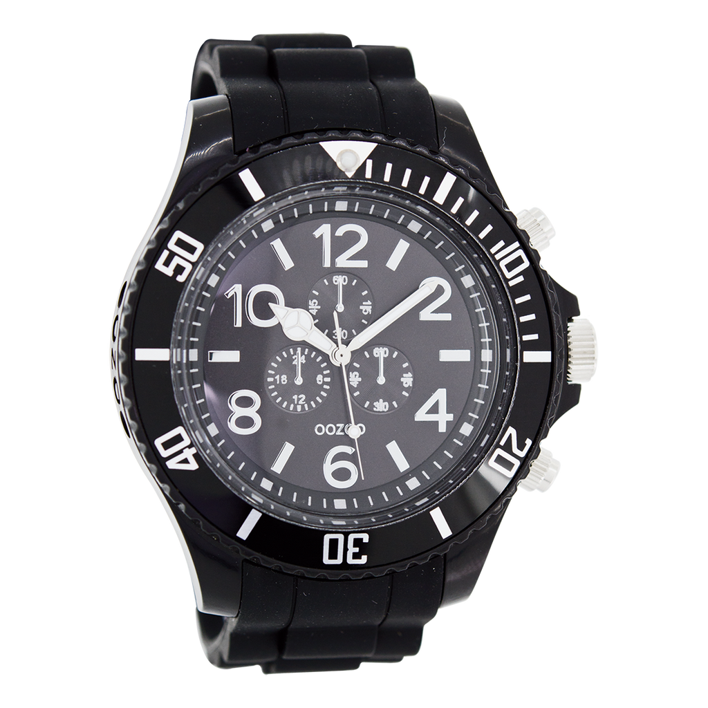 Black OOZOO watch with rubber strap - C4829