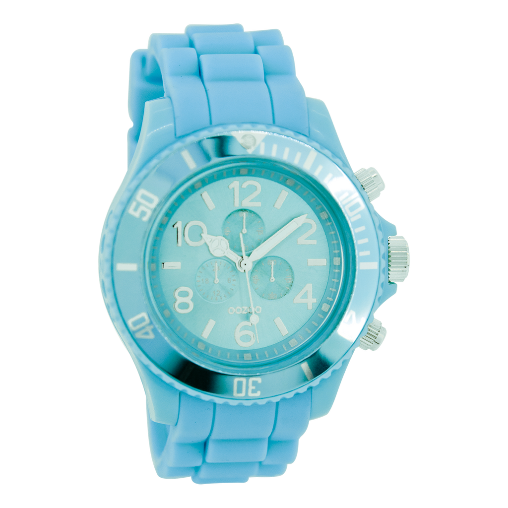 Light blue OOZOO watch with rubber strap - C4834
