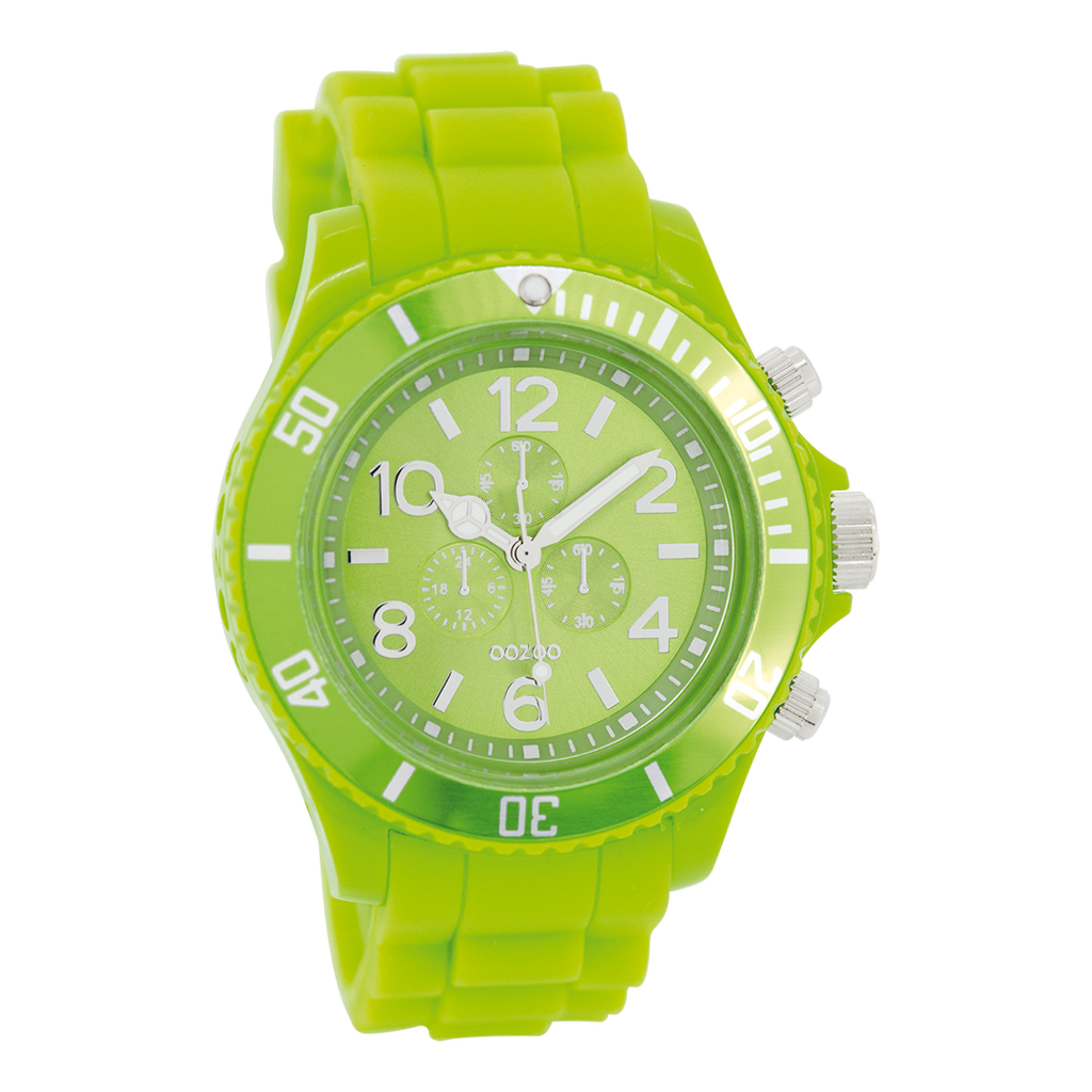 Fluo green OOZOO watch with rubber strap - C4835
