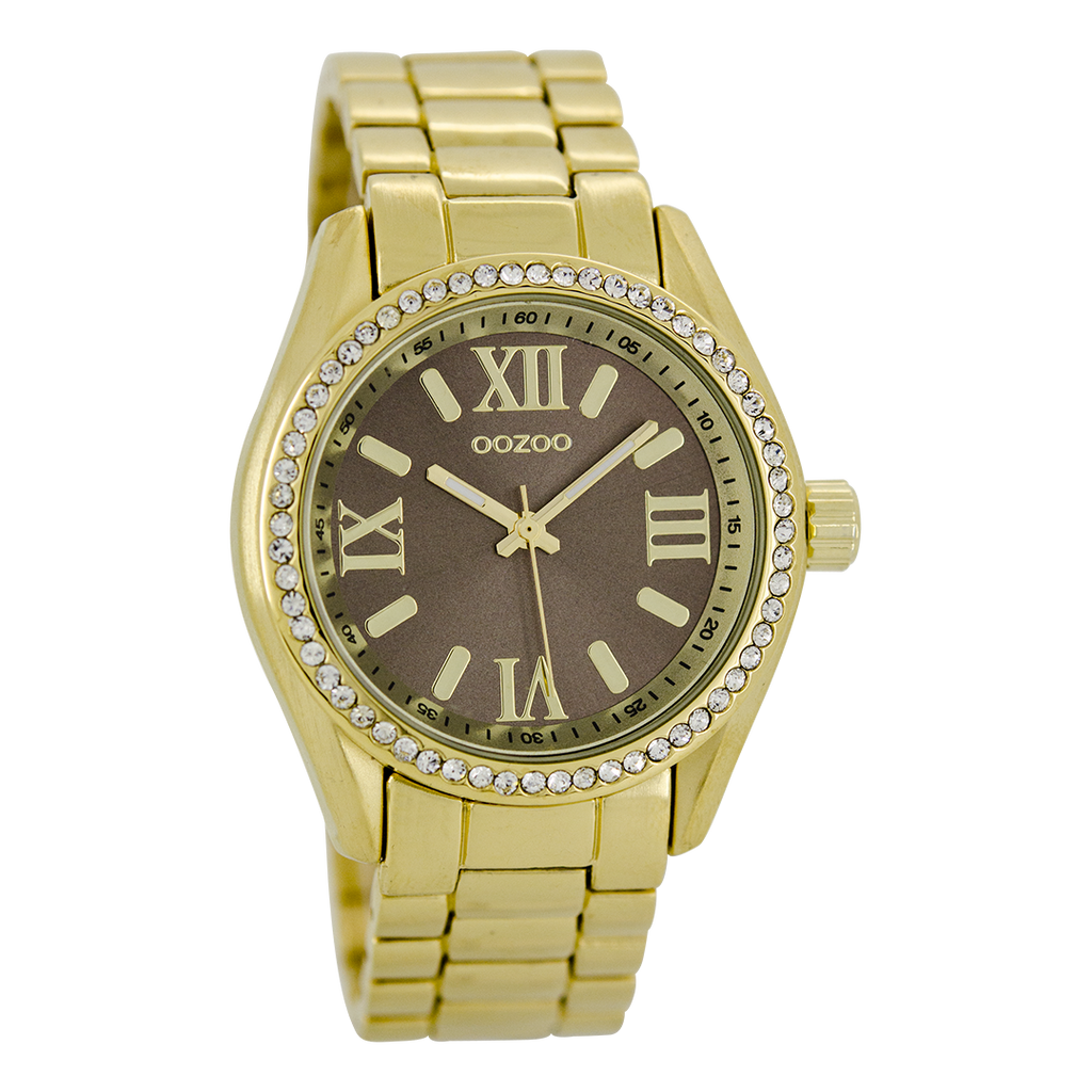 Gold coloured OOZOO watch with stainless steel bracelet - C5728