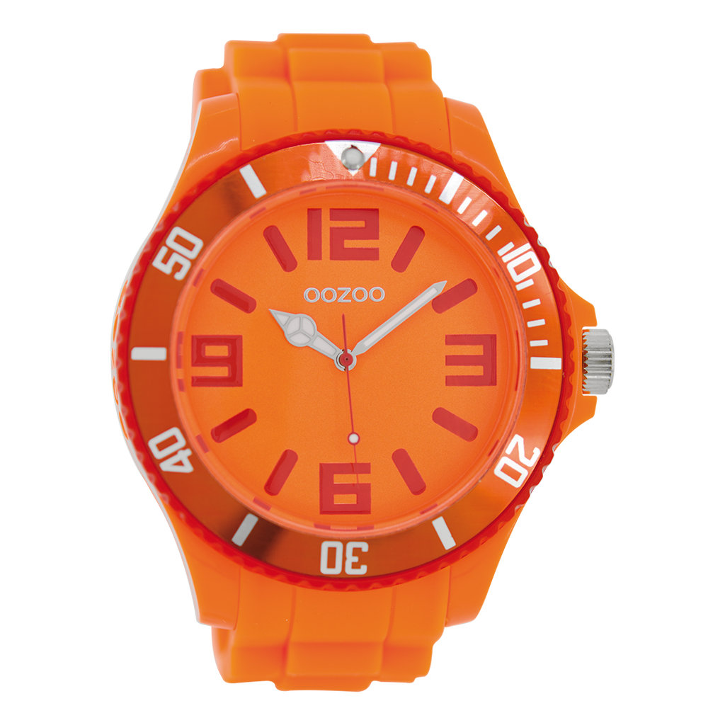 Fluo orange OOZOO watch with rubber strap - C5828