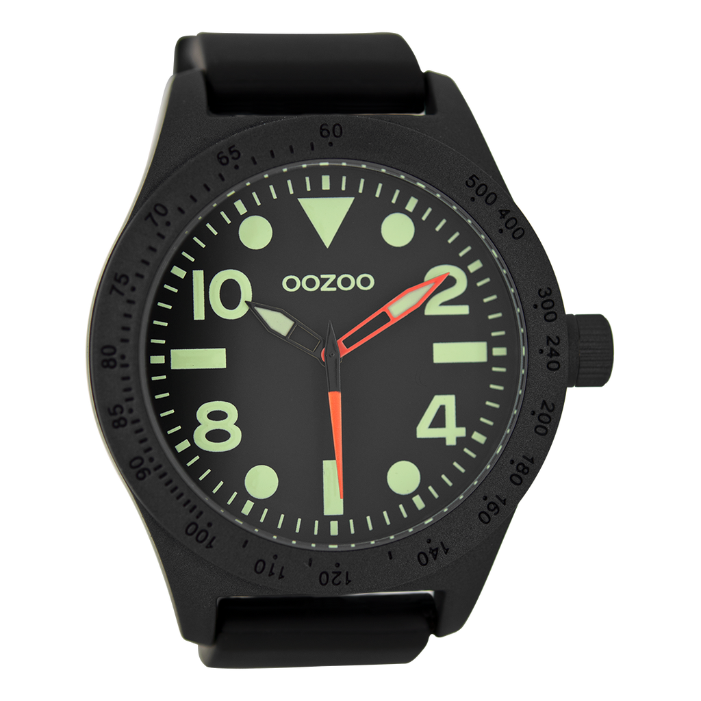 Black OOZOO watch with rubber strap - C6754