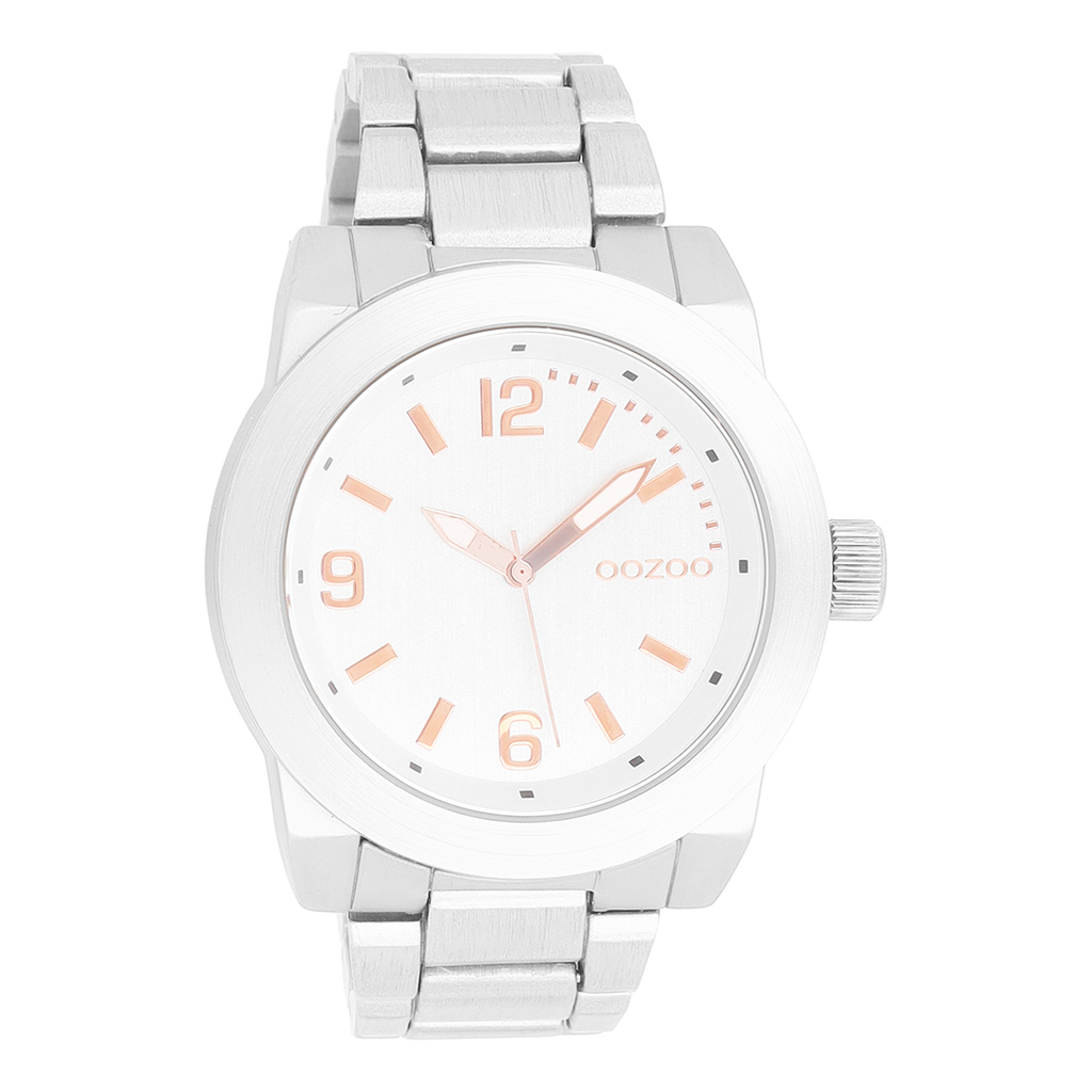 Silver coloured OOZOO watch with stainless steel bracelet - C7521