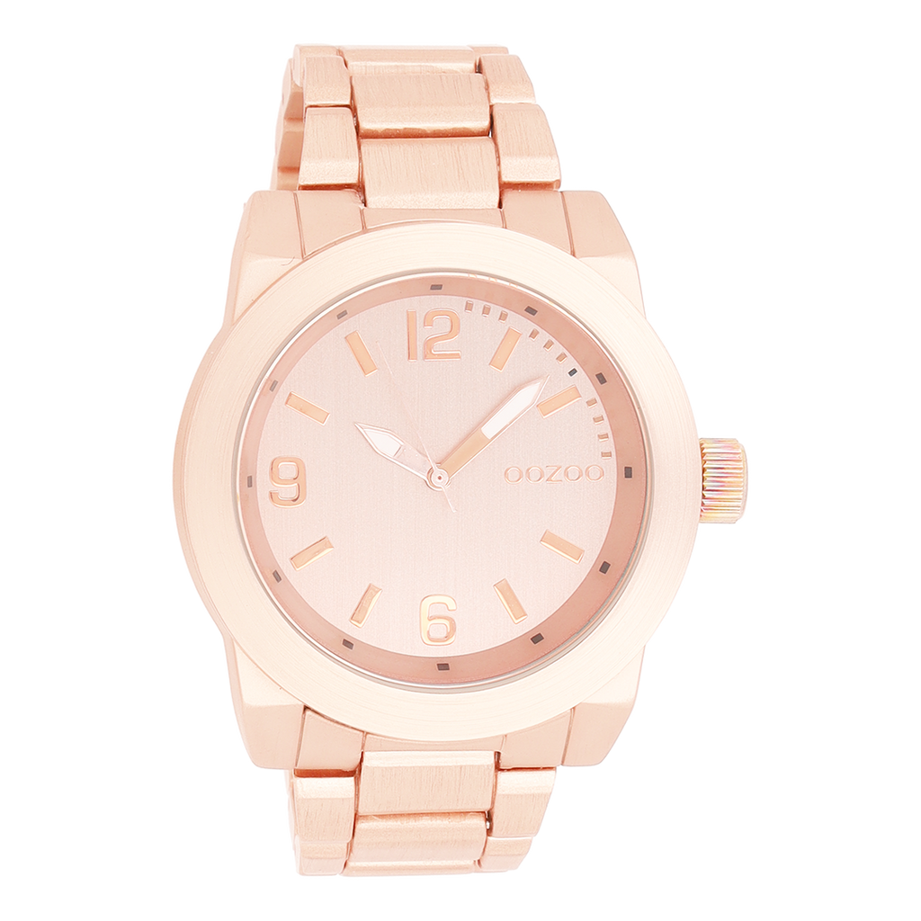 Rose gold coloured OOZOO watch with stainless steel bracelet - C7523