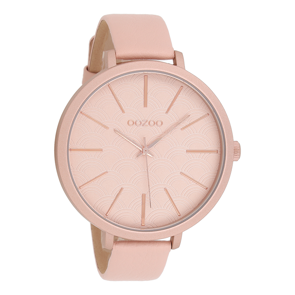 Pink OOZOO watch with powder pink leather strap - C9675