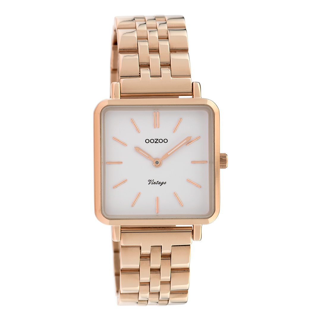 Rose gold coloured OOZOO watch with stainless steel bracelet - C9958