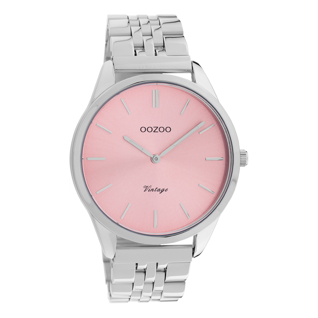 Silver coloured OOZOO watch with stainless steel bracelet - C9982
