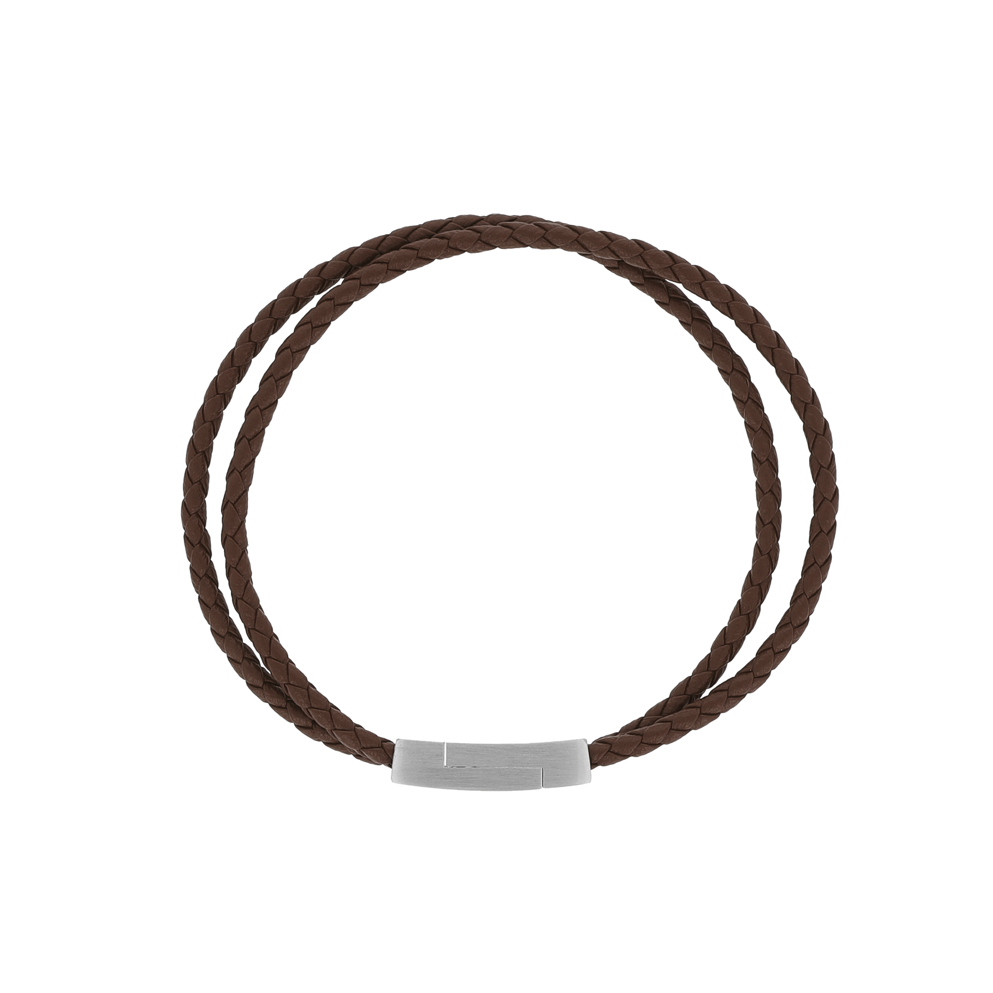 Brown braided leather bracelet