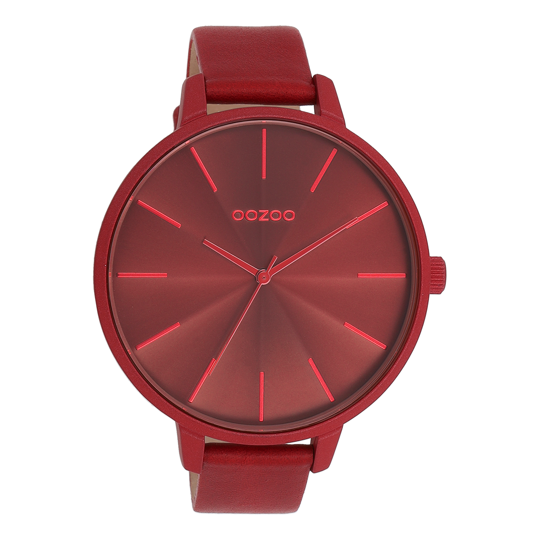 Dahlia red OOZOO watch with leather strap - C11253
