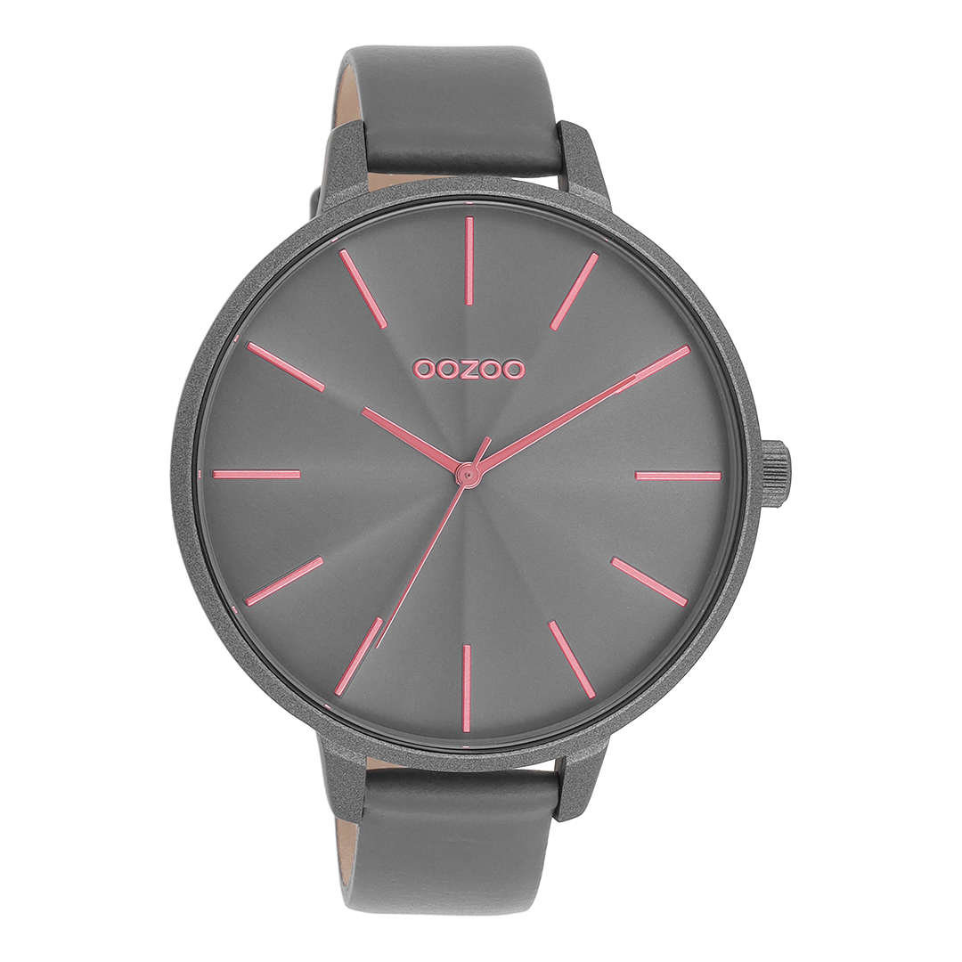 Smoke grey OOZOO watch with leather strap - C11254