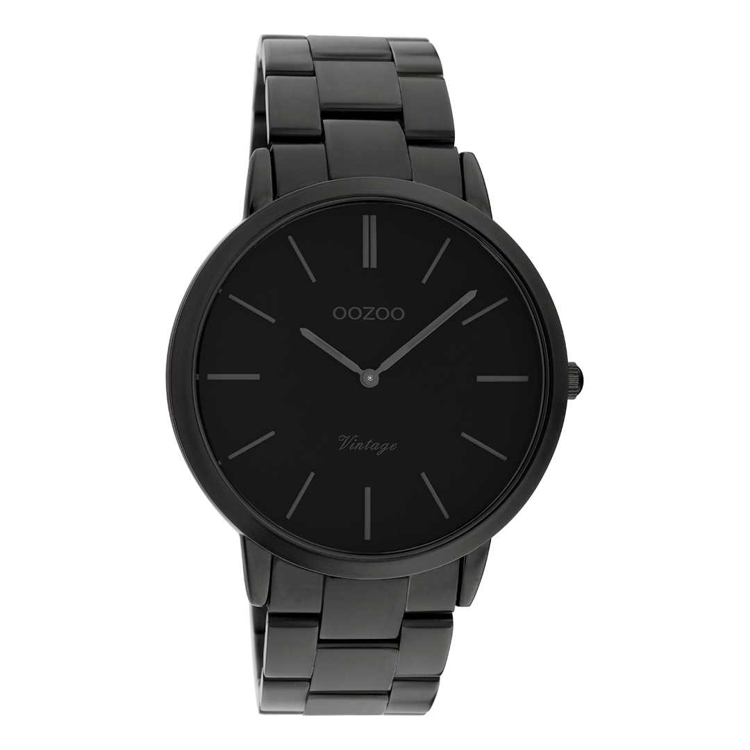 Black OOZOO watch with black stainless steel bracelet C20025
